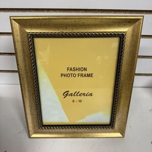 Vintage? Ornate Gold Black Standing Picture Photo Frame Wood? W/ Glass 8x10 - LN